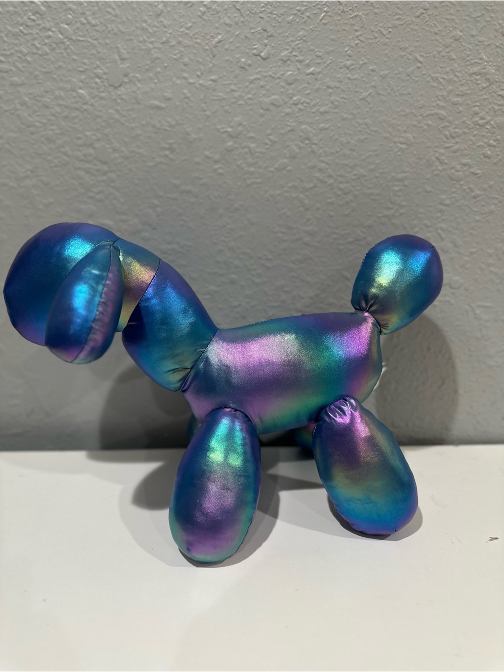 Iridescent Metallic Balloon Dog Plush Y2K